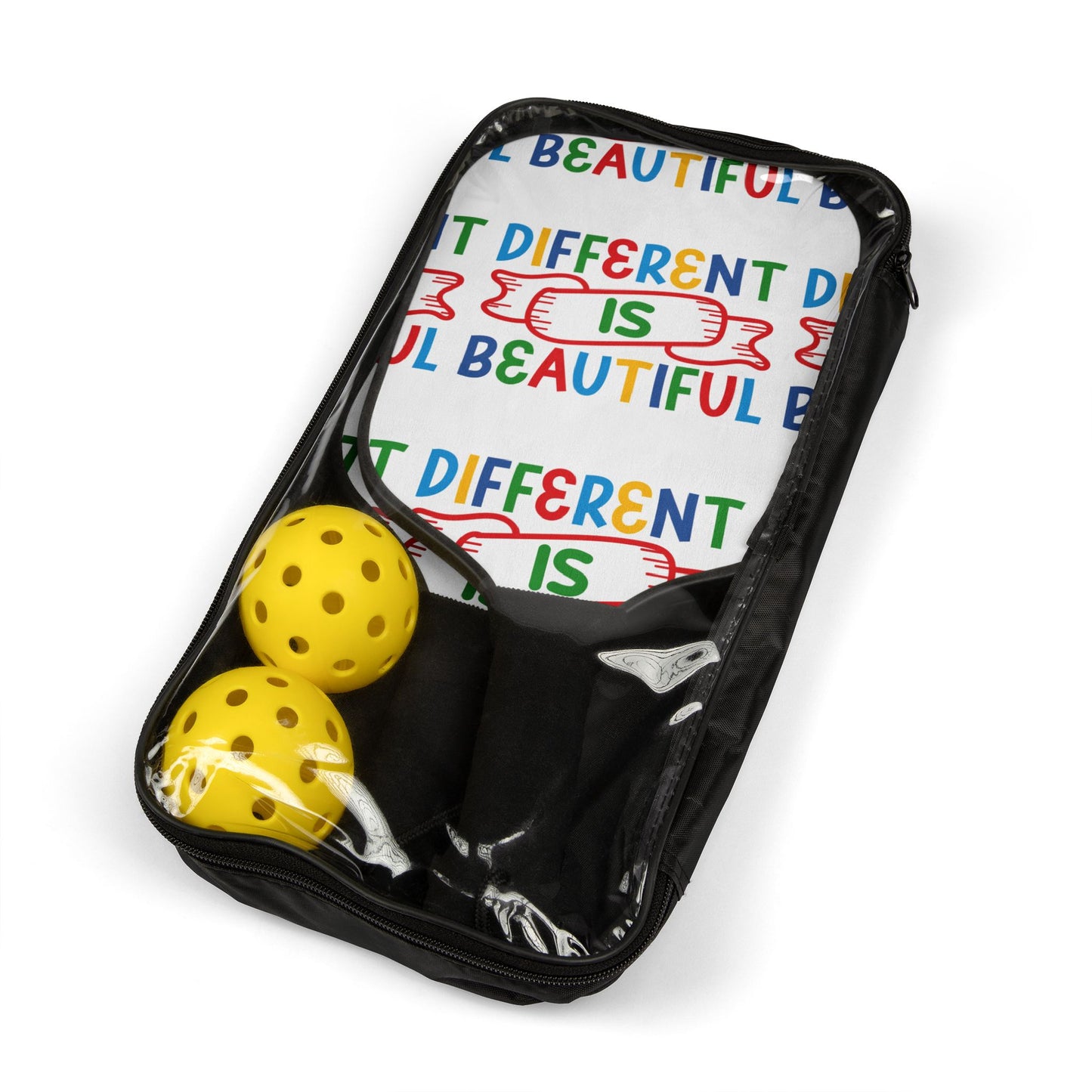 Different Is Beautiful Pickleball Paddles Set (2 Paddles + Balls)