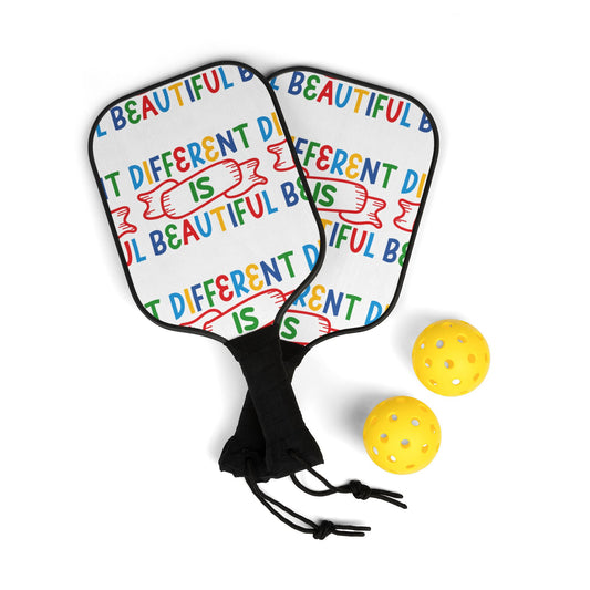 Different Is Beautiful Pickleball Paddles Set (2 Paddles + Balls)