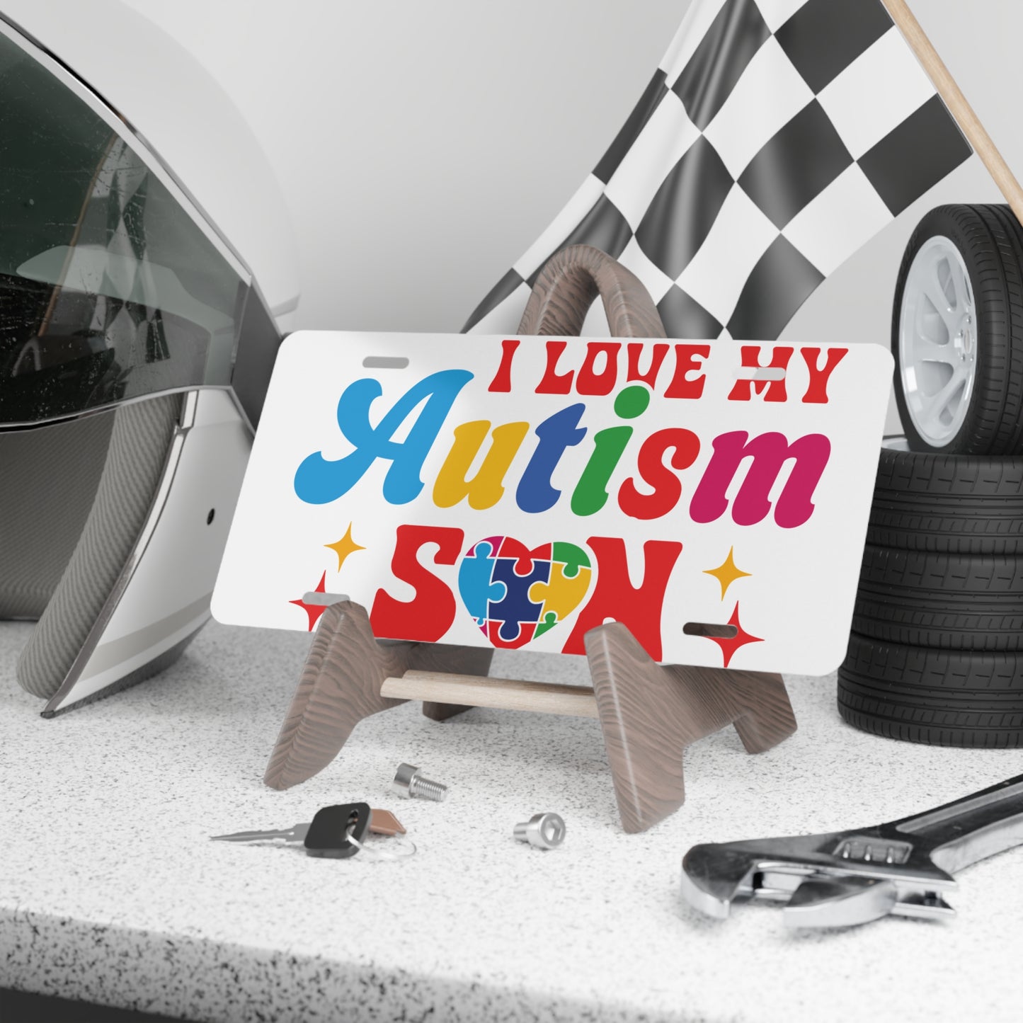 I Love My Autism Son License Plate