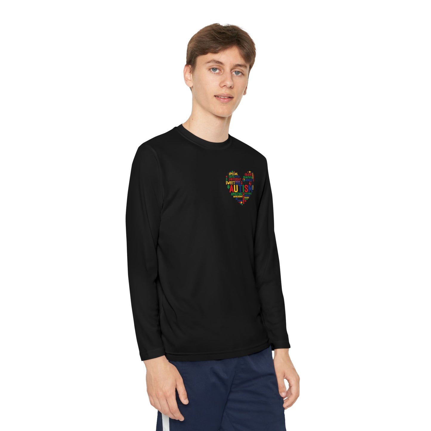 Youth Autism Puzzle Heart Long Sleeve Shirt