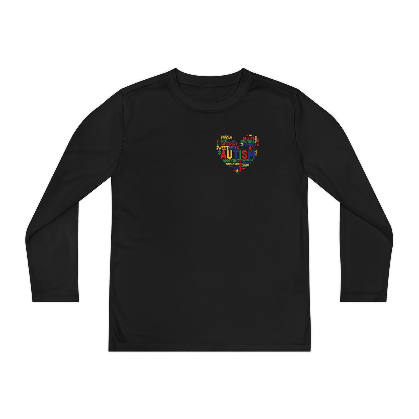 Youth Autism Puzzle Heart Long Sleeve Shirt