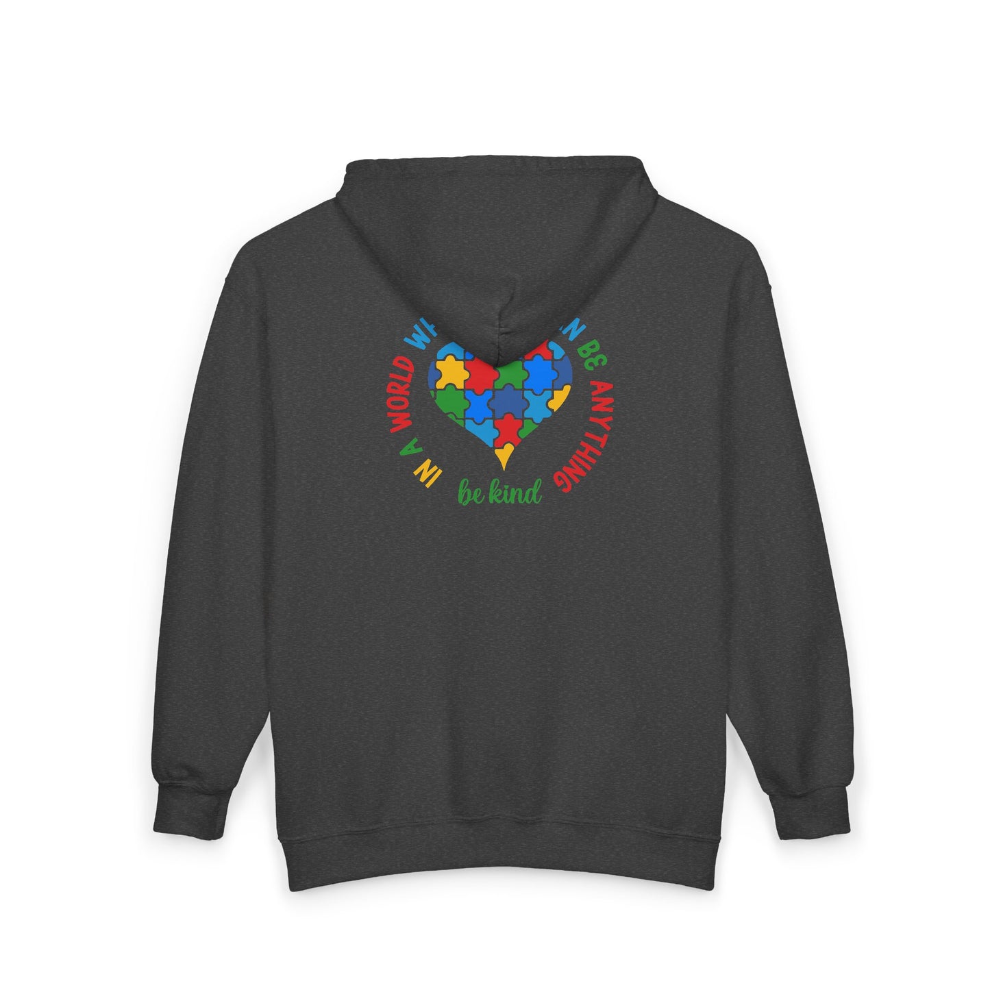 Autism Puzzle Heart Zip Hoodie