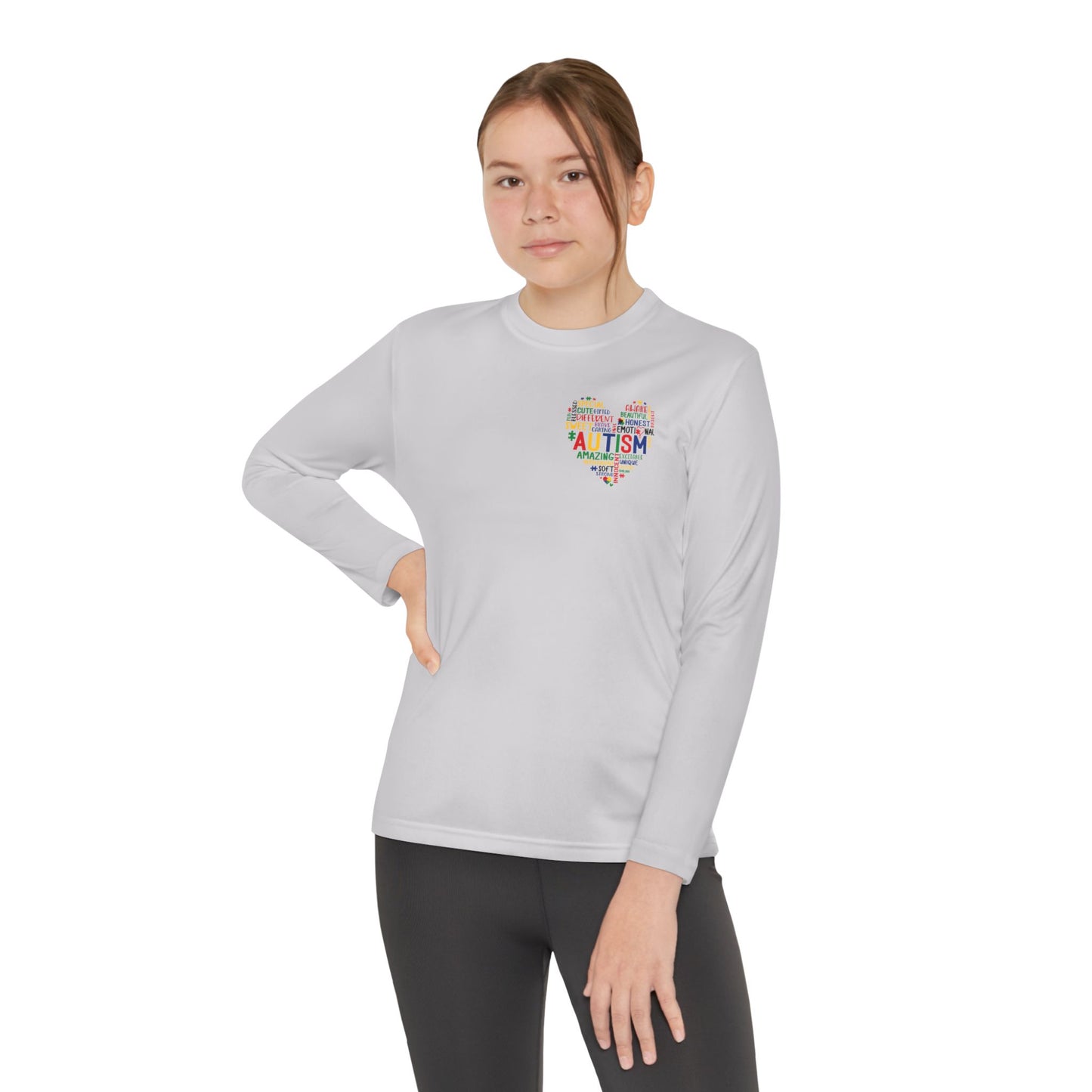 Youth Autism Puzzle Heart Long Sleeve Shirt