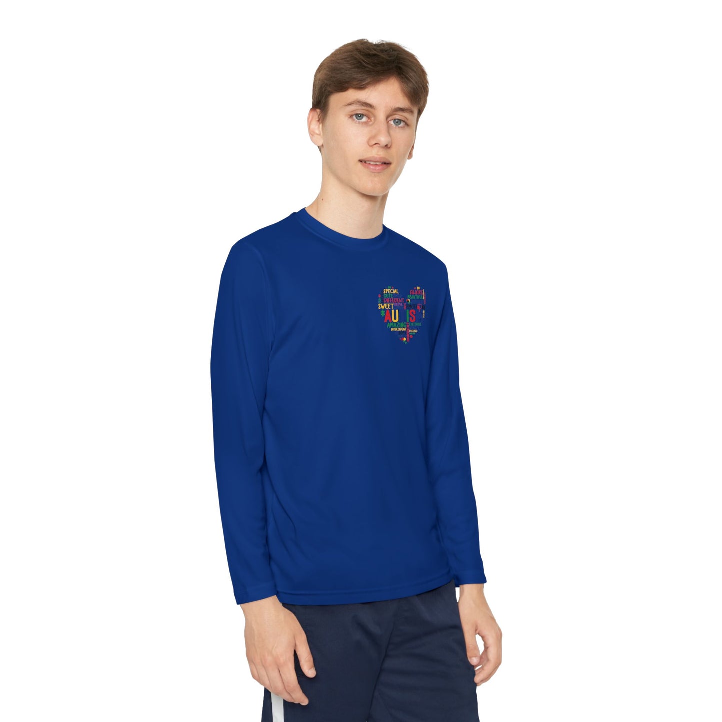 Youth Autism Puzzle Heart Long Sleeve Shirt