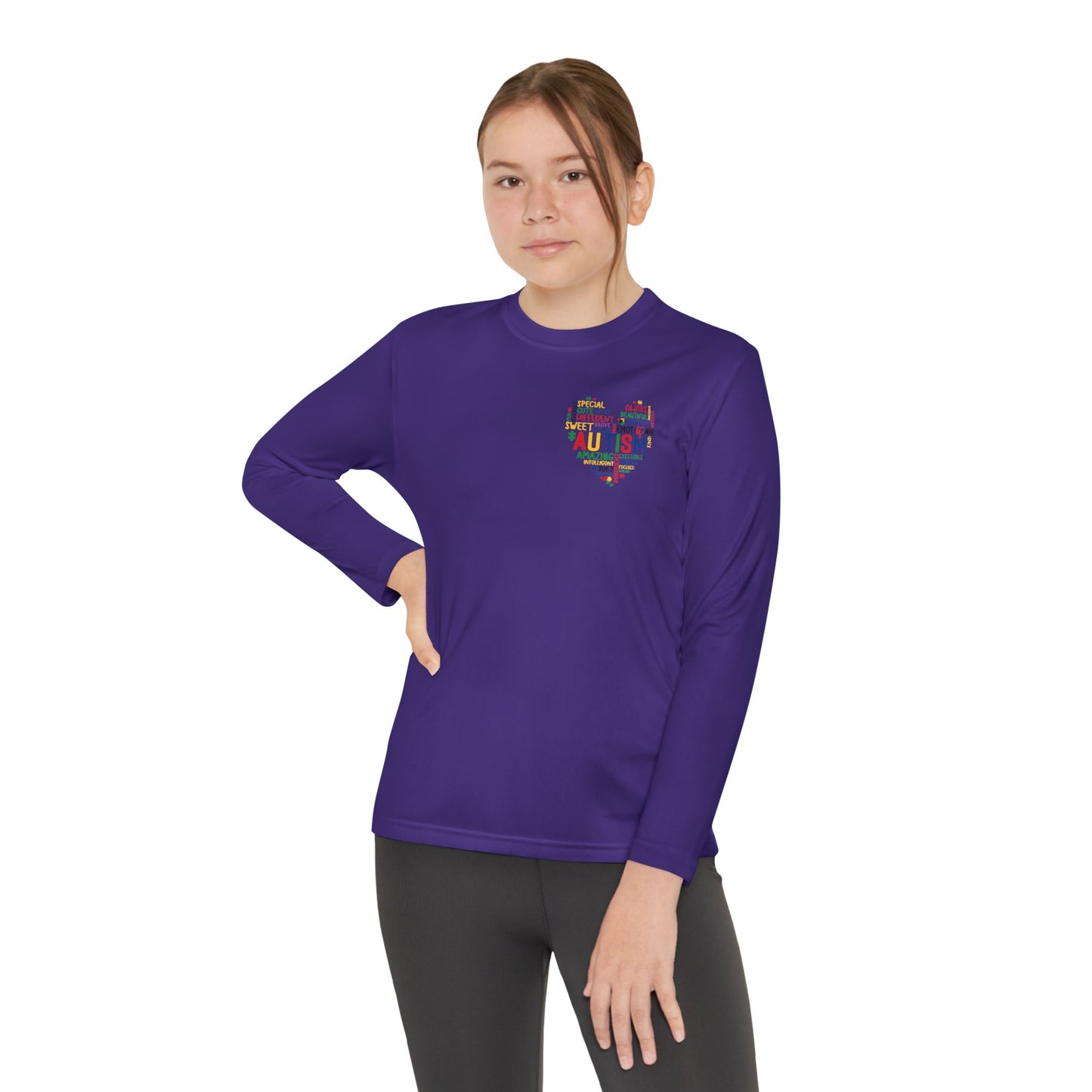 Youth Autism Puzzle Heart Long Sleeve Shirt