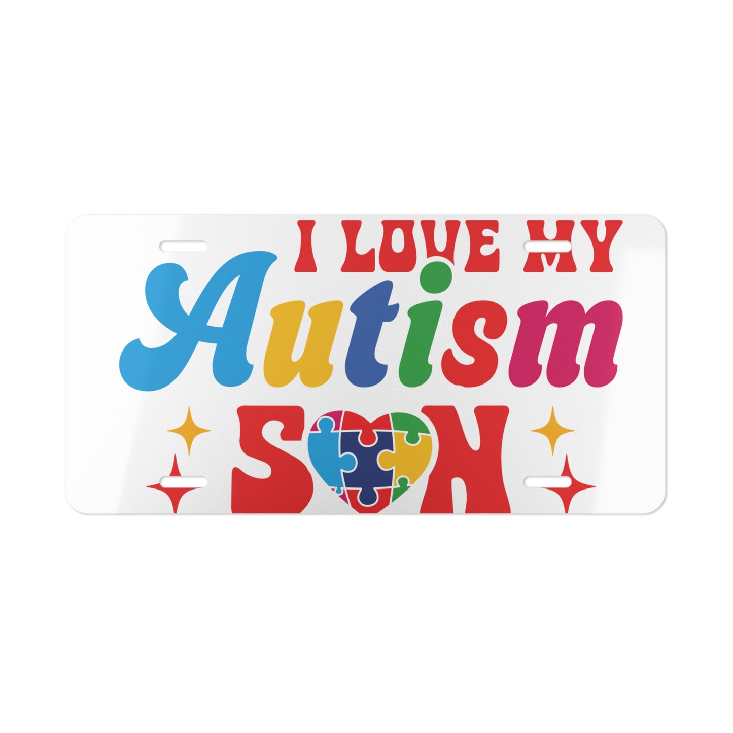 I Love My Autism Son License Plate