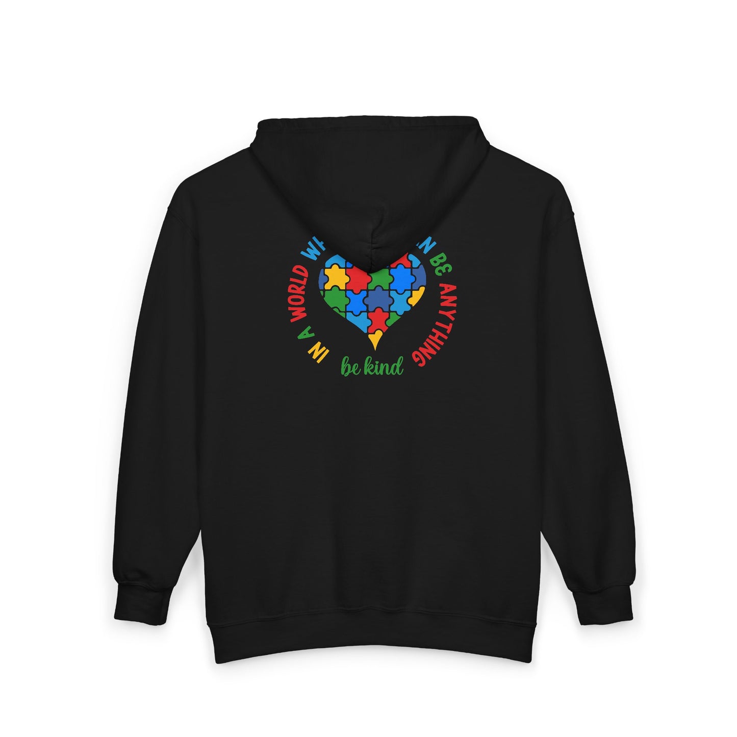 Autism Puzzle Heart Zip Hoodie