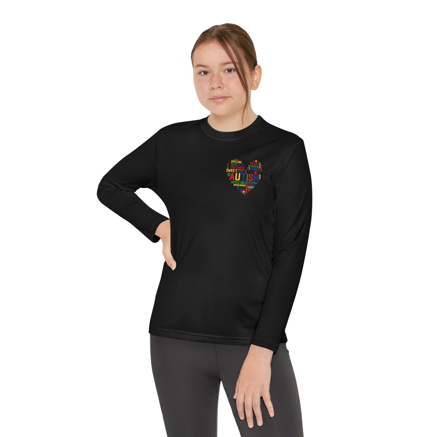 Youth Autism Puzzle Heart Long Sleeve Shirt