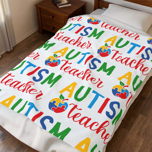 Autism Teacher Plush Blanket
