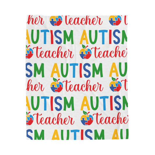 Autism Teacher Plush Blanket