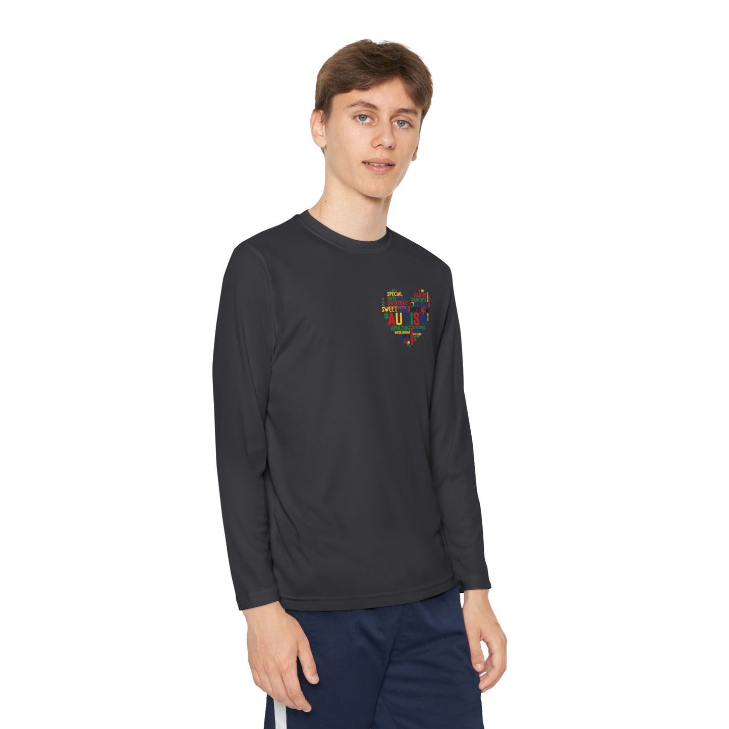 Youth Autism Puzzle Heart Long Sleeve Shirt