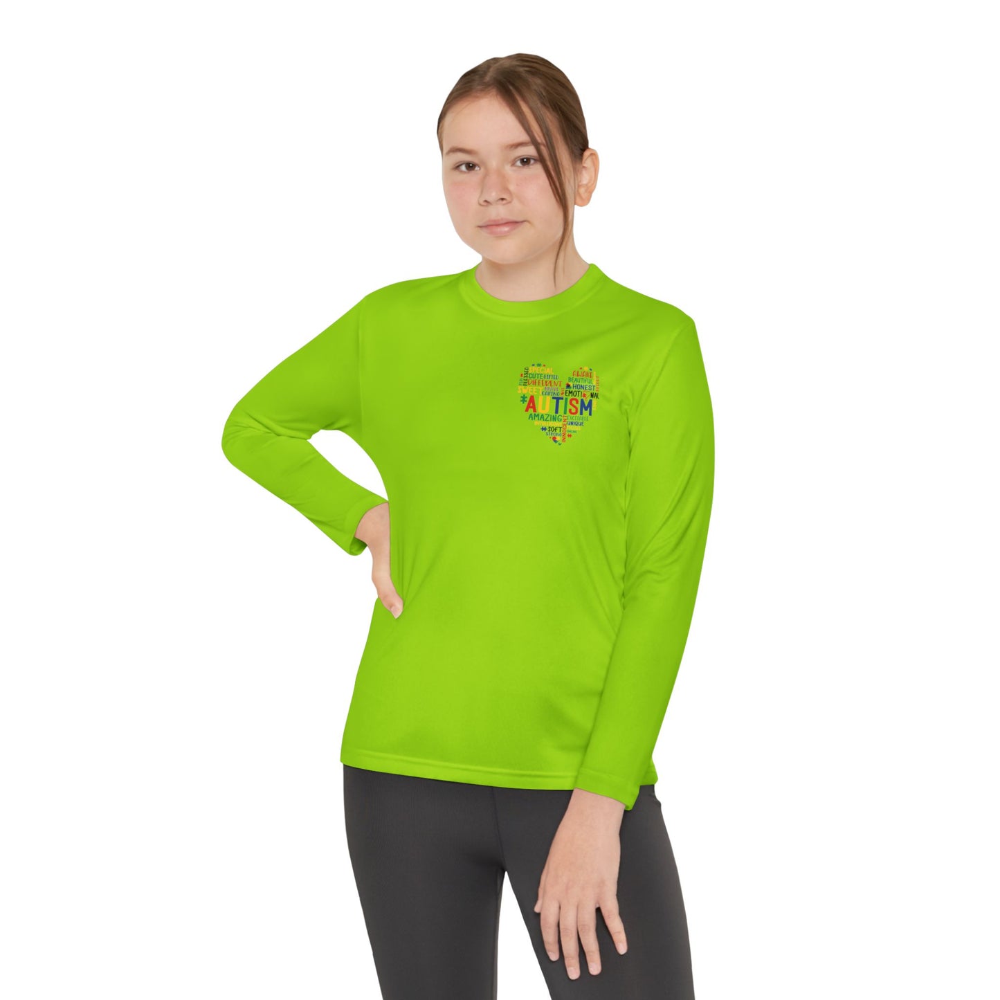 Youth Autism Puzzle Heart Long Sleeve Shirt