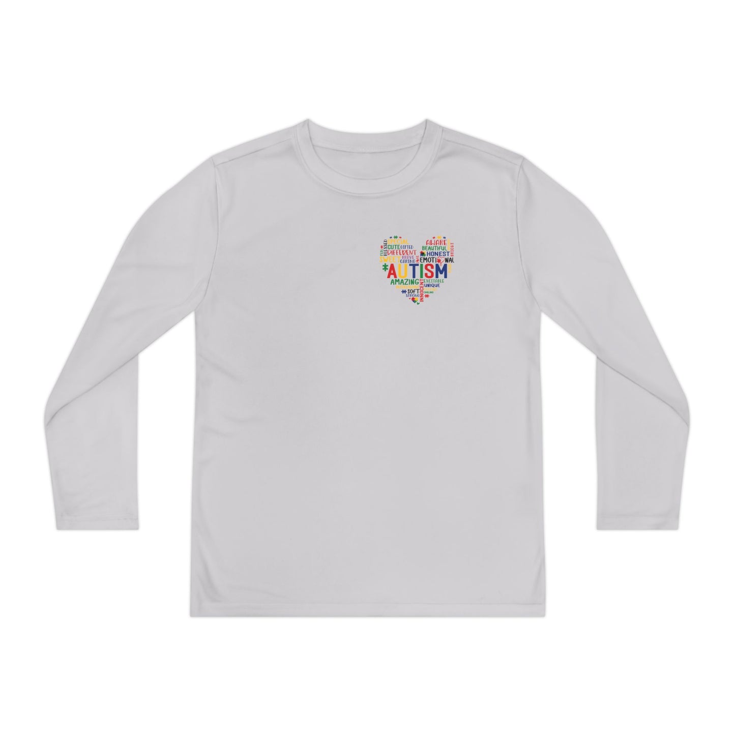 Youth Autism Puzzle Heart Long Sleeve Shirt