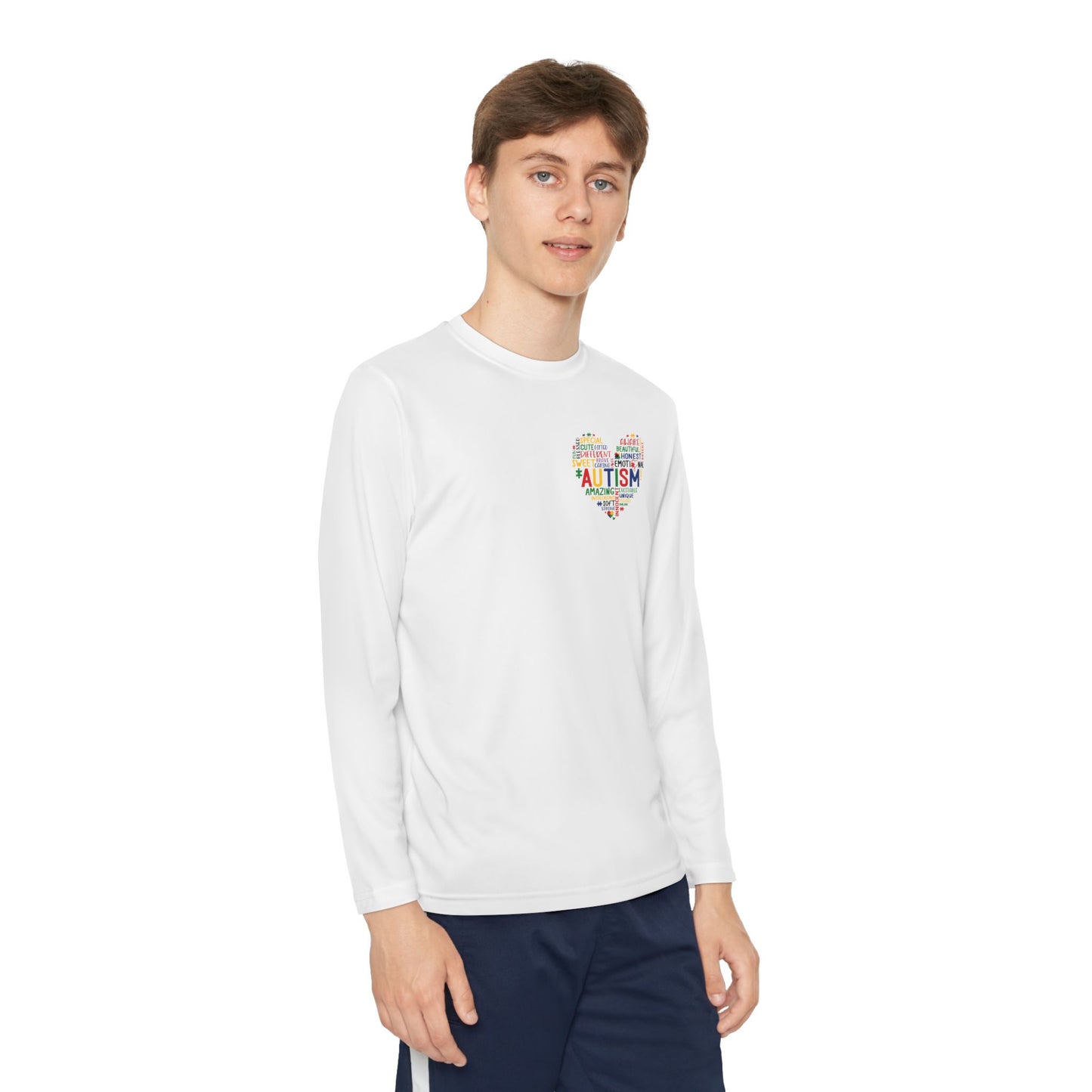 Youth Autism Puzzle Heart Long Sleeve Shirt