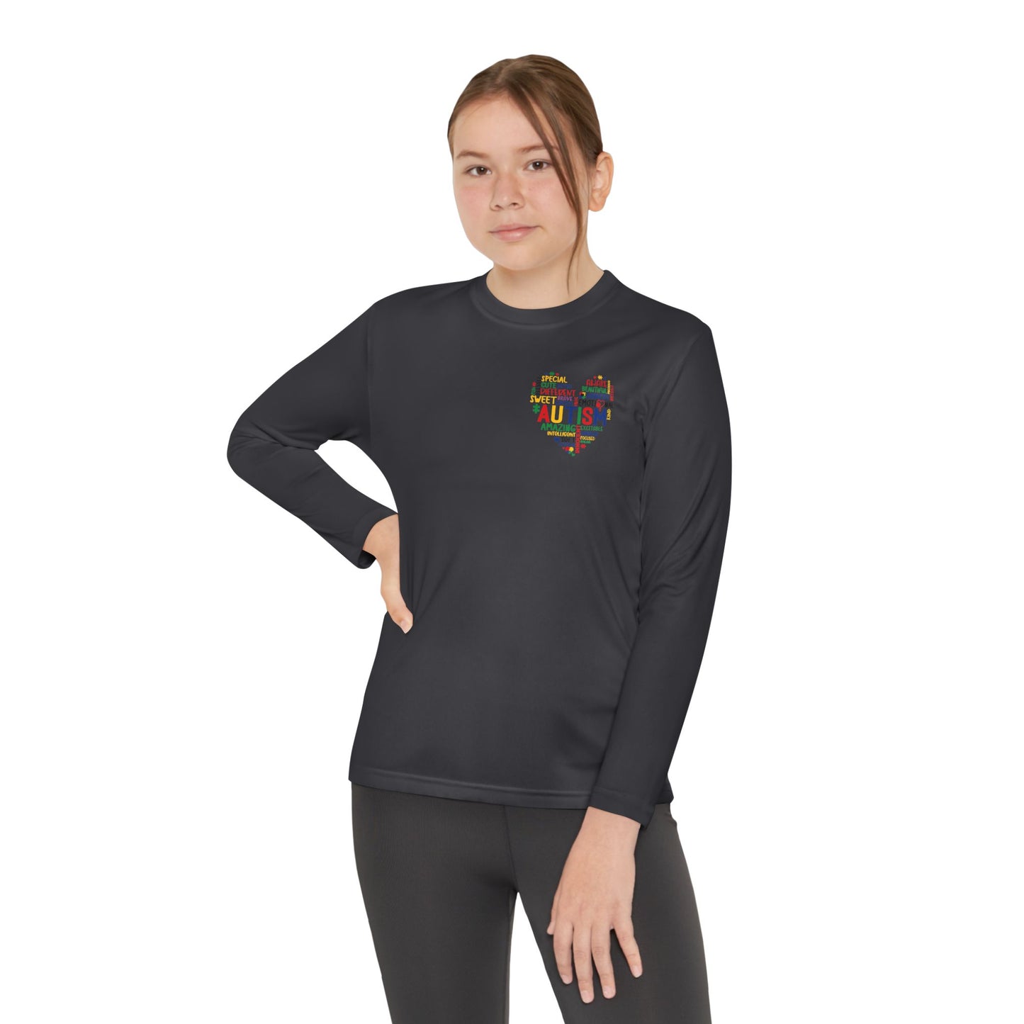 Youth Autism Puzzle Heart Long Sleeve Shirt