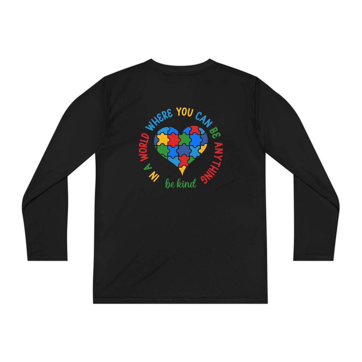 Youth Autism Puzzle Heart Long Sleeve Shirt