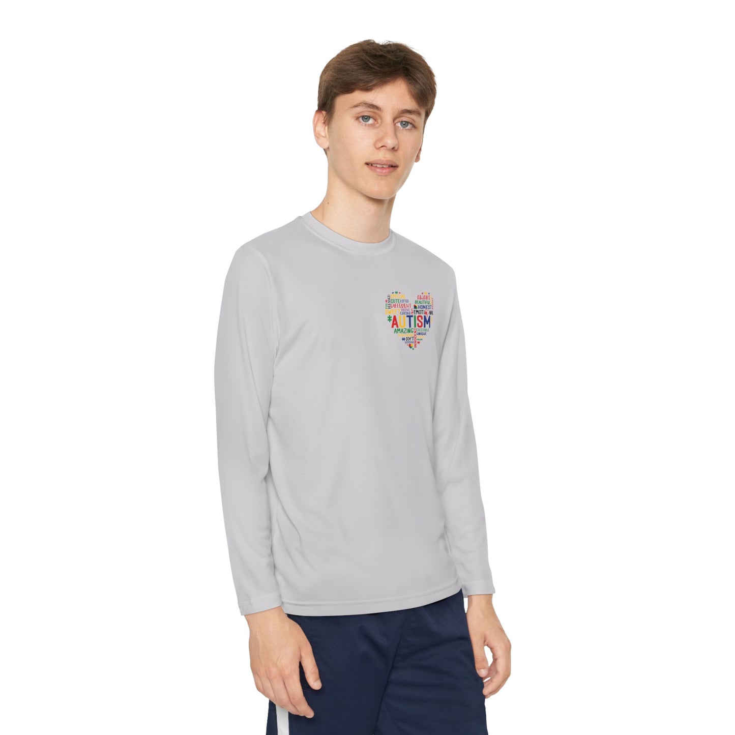Youth Autism Puzzle Heart Long Sleeve Shirt