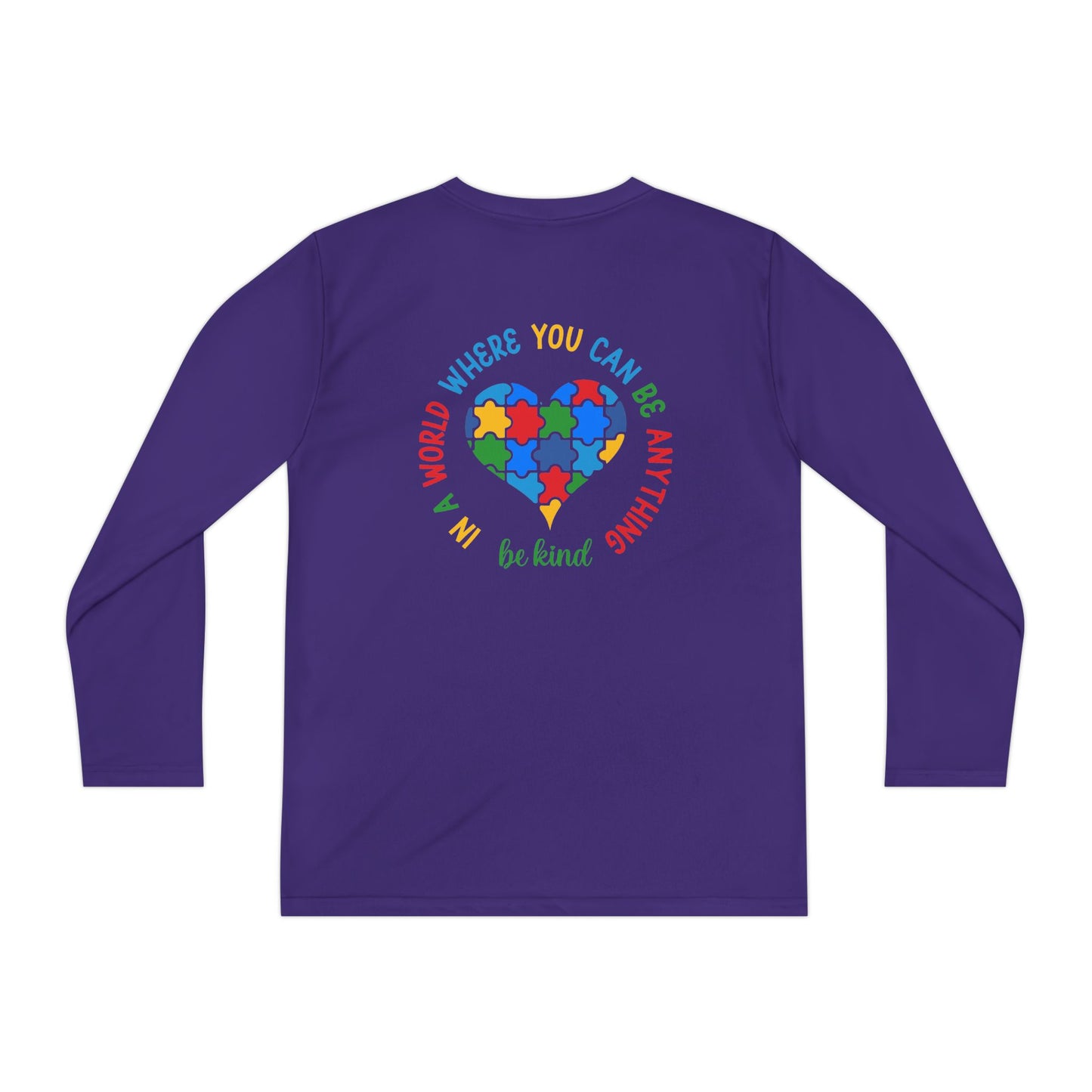 Youth Autism Puzzle Heart Long Sleeve Shirt