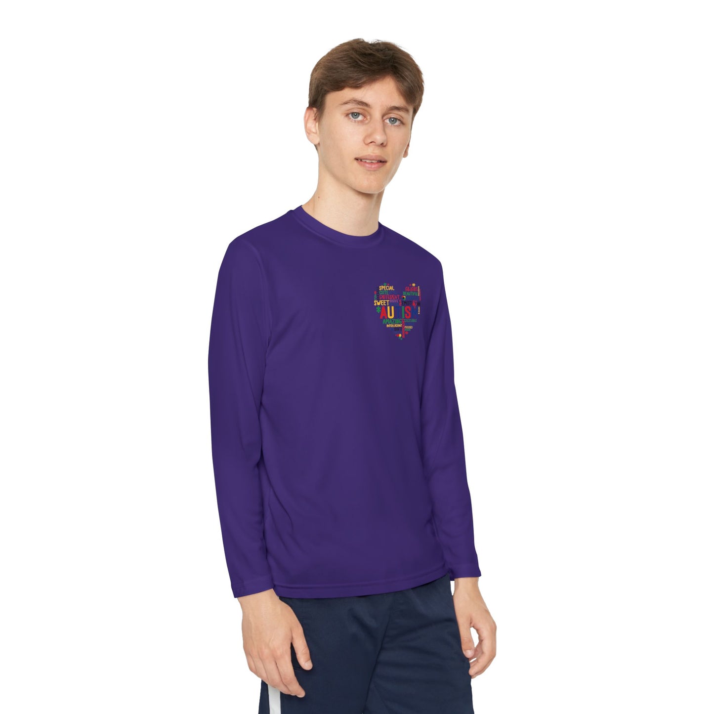 Youth Autism Puzzle Heart Long Sleeve Shirt