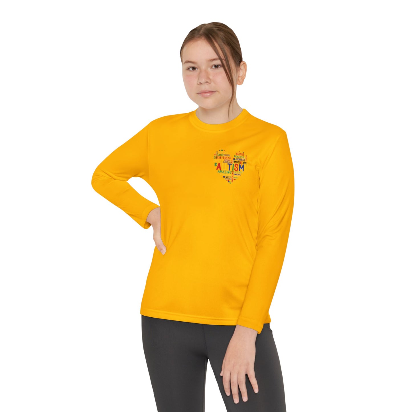 Youth Autism Puzzle Heart Long Sleeve Shirt