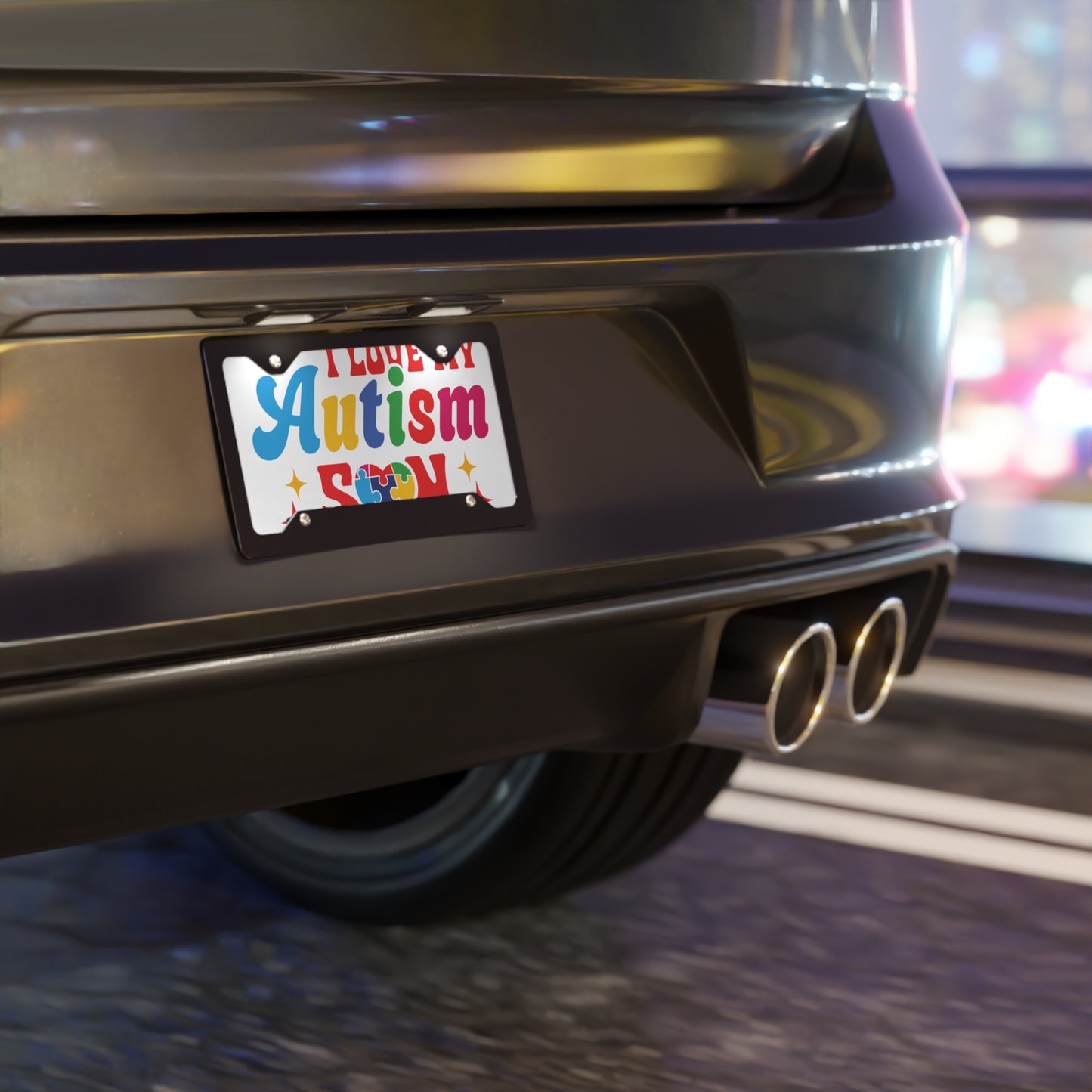 I Love My Autism Son License Plate